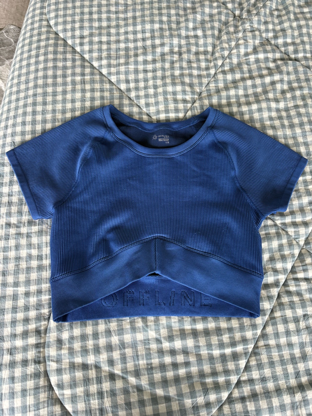 Women’s Royal Blue Ribbed Crop Top — Athletic Style